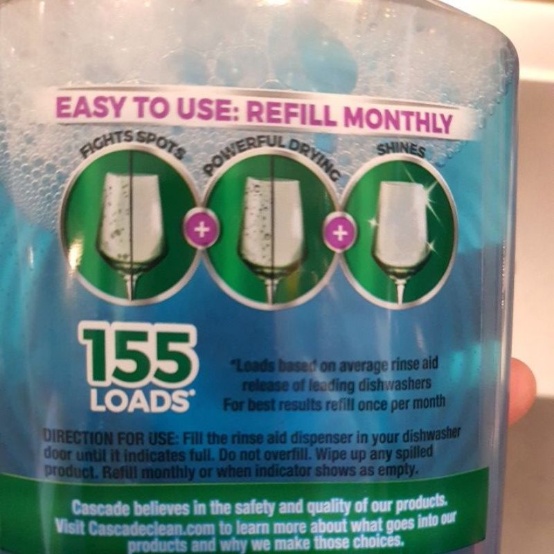 Cascade Rinse Aid น้ำยาแวววาว ขนาด 473 ml นำเข้าจากสหรัฐอเมริกา