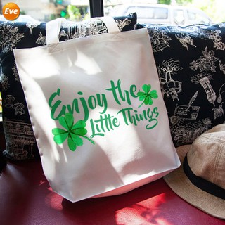 Eve.rything Goods กระเป๋าผ้า 14 นิ้ว x 15 นิ้ว x 3 นิ้ว กระเป๋าผ้าลดโลกร้อน กระเป๋าผ้าดิบ ถุงผ้า Tote Bag แบบ BAG04