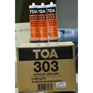 ยกลัง แด๊ป TOA 303 สีขาว เทา โอ๊ค น้ำตาล Lot ใหม่ล่าสุด ทาสีทับได้ ของแท้💯ราคาถูกสุด Acrylic sealant 280ml