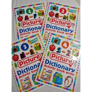 Picture Dictionary Activity book write sticker  A-Z set 4 เล่ม