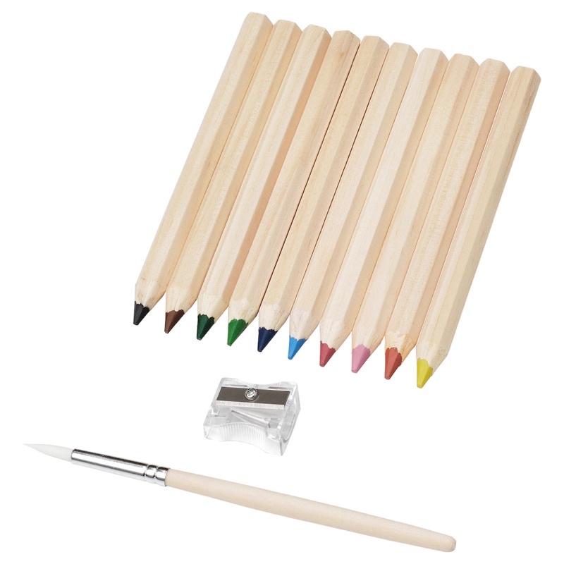 ดินสอสีไม้ระบายน้ำ คละสี IKEA 10 ชิ้น
