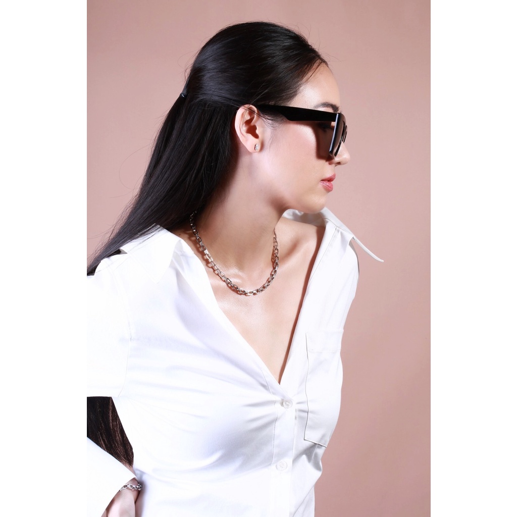 Swan قلادة سلسلة فضة حقيقية بحجر باغيت — صورة 6