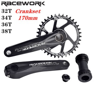 Racework อุปกรณ์เสริมรถจักรยาน Gxp Crankset 170 มม. พร้อมโซ่กว้าง 32T 34T 36T 38T สําหรับ Shi-Mano Sram Xx1 Xo1 X1 Gx Xo