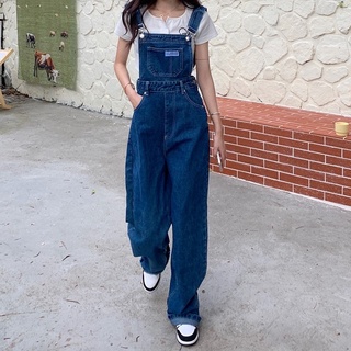 Many Jeans Overalls เอี๊ยมกางเกงยีนส์ขายาวเอวสูงพร้อมส่ง