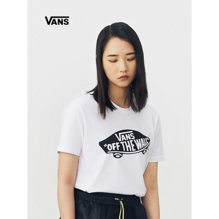 เสื้อยืดแขนสั้นลําลอง พิมพ์ลายโลโก้สเก็ตบอร์ด Vans สีขาว สไตล์คลาสสิก สําหรับผู้ชาย และผู้หญิง