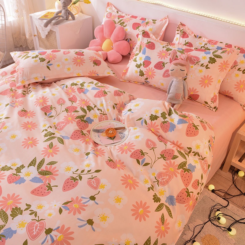 พร้อมส่ง 🌼5ฟุต/6ฟุต/6.6ฟุต ปลอกผ้านวม เครื่องนอน Ins เกาหลี ปกผ้านวมหนา เป็นมิตรกับผิว ระบายอากาศ ไม