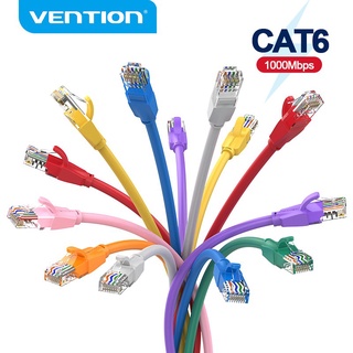 Vention CAT6 สายเคเบิลอีเธอร์เน็ต ความเร็วสูง Gigabit 1000Mbps RJ45 UTP Patch Lan สําหรับ PC แล็ปท็อป เราเตอร์ สายเคเบิลเครือข่าย