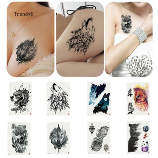 TDU_Animal Dog Bear Arm Shoulder Waterproof Temporary Fake Tattoo Sticker Gift