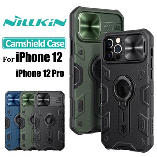 NILLKIN CamShield Armor เคสโทรศัพท์ แบบเกราะกันกระแทก พร้อมแถบเลื่อนป้องกันกล้อง สำหรับ iPhone 12 12 Pro 12 Pro Max