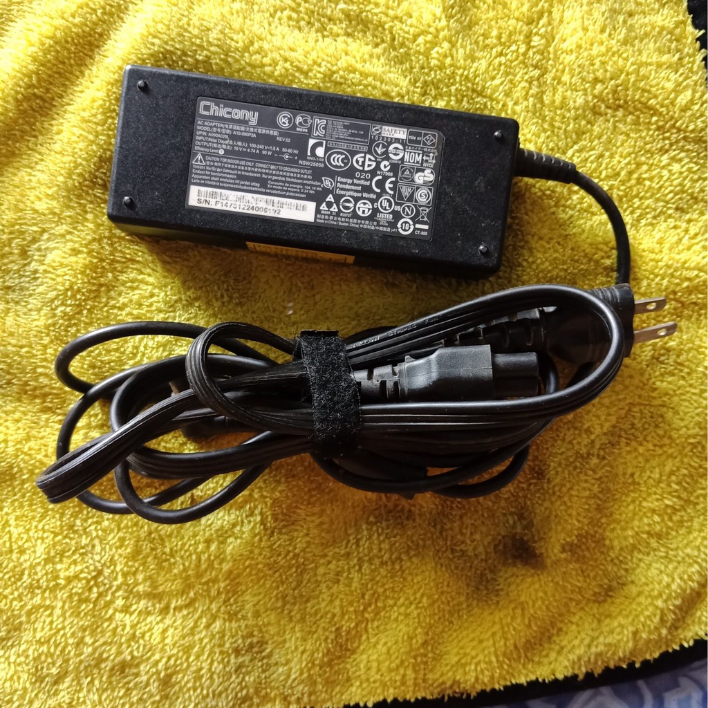 อะแดปเตอร์โน๊ตบุ๊ค AC adapter Chicony Model A10-090P3A 19V ≠ 4.74A 90W มือ 2 สภาพดี