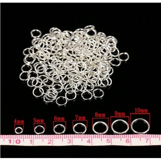 เครื่องประดับแหวนชุบเงิน Single Loops Jump Rings &amp; Split Rings 200 ชิ้นสําหรับทําเครื่องประดับ