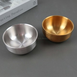 KITCHENWARE_NUMBER1 [พร้อมส่ง] ถ้วยข้าวเกาหลีสีทอง ถ้วยซุปเกาหลีงานสแตนเลส304 งานพรีเมี่ยมแท้ (ดูVDOงานจริง)