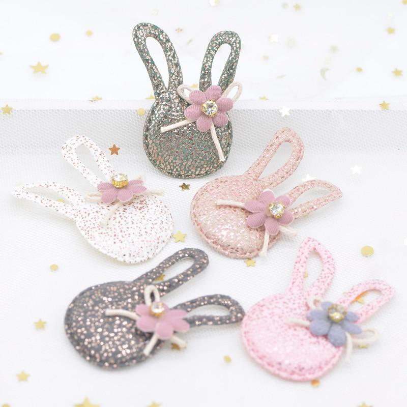 10 ชิ้นกระต่ายดอกไม้ Rhinestone Applique สําหรับ DIY เสื้อผ้าหมวก Patch ผ้าเย็บหัตถกรรม Decor