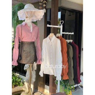 -มือ1- เสื้อเชิ้ต​ดำ​ งานป้าย