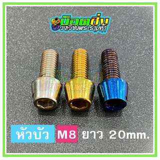 น็อตสแตนเลส หัวบัว ขนาดเกลียว m8 ยาว 20 mm.