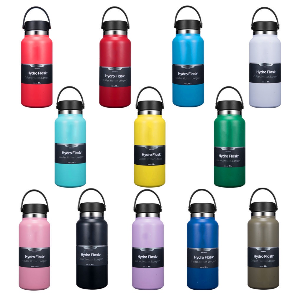 Hydro Flask ขวดน้ําสเตนเลส 32 ออนซ์ (946 มล.) 40 ออนซ์ (1082 มล.) พร้อมหลอดดูด สําหรับเล่นกีฬากลางแจ้ง