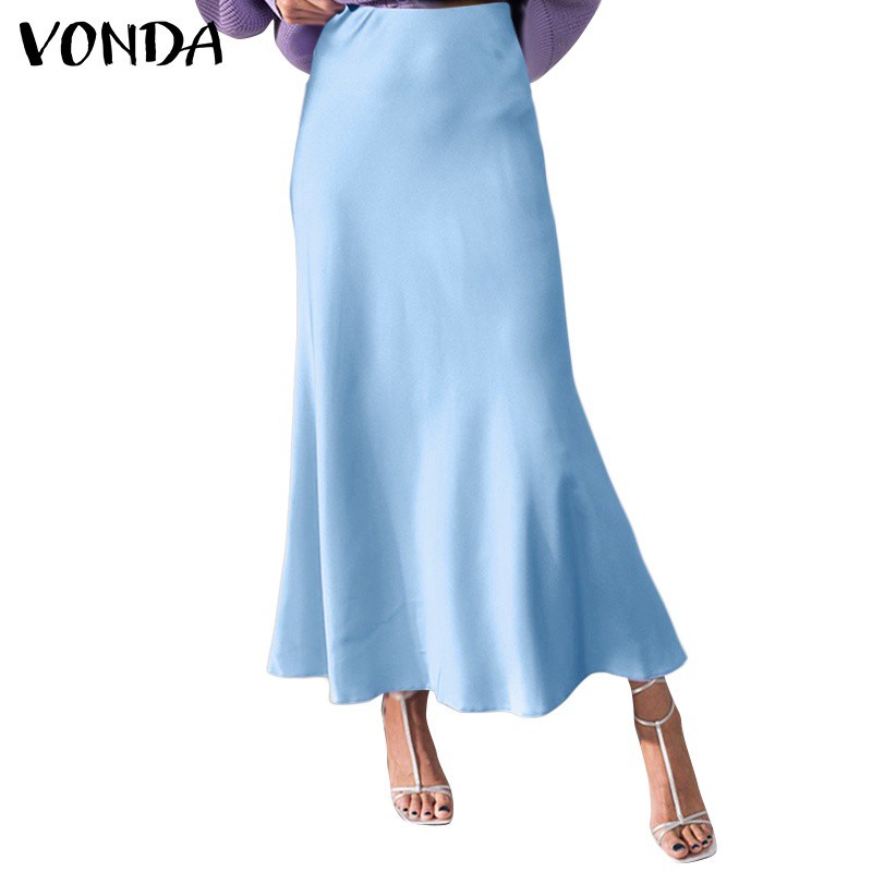 Vonda กระโปรงยาว เอวสูง จับจีบ สง่างาม สําหรับผู้หญิง - รูปที่ 4