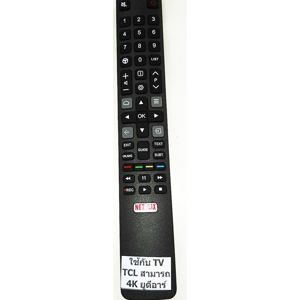 รีโมทสำหรับทีวี LCD/LED TCL 4K Smart TV   (สีดำ)