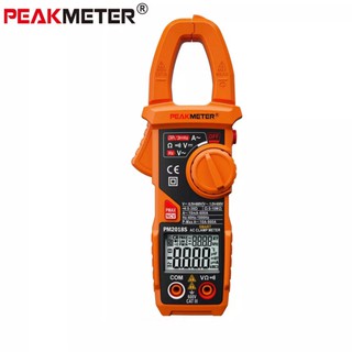 PEAKMETER  ความแม่นยำสูง CLAMP ป้องกันการเผาไหม้มัลติมิเตอร์ 6 โวลต์-600 โวลต์/ 6A-600A AC/DC Hz ความถี่อัจฉริยะระบุช่วง