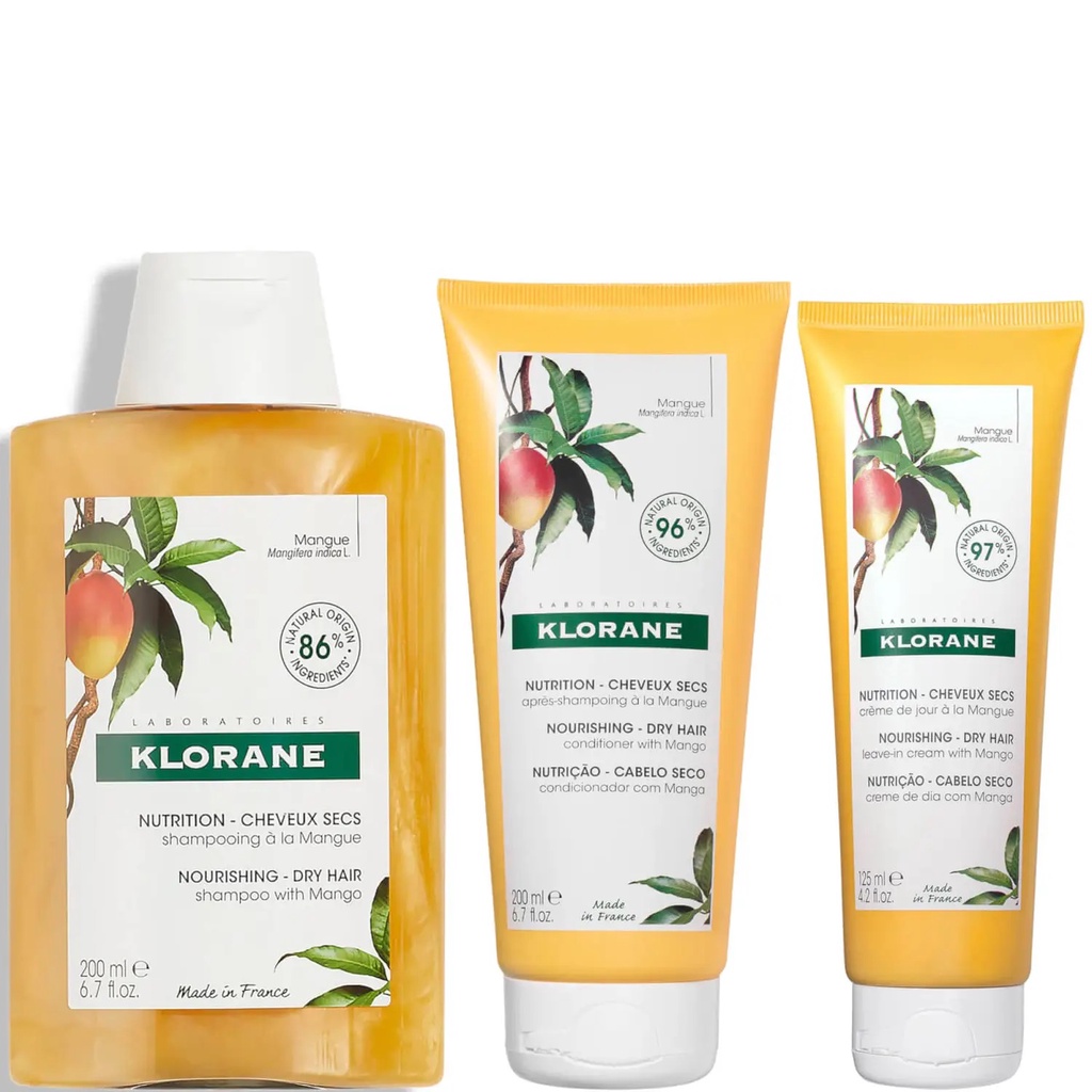 พร้อมส่ง ของแท้ KLORANE Nourishing Dry Hair with Mango Trio Bundle (Shampoo+Conditioner+Leave in Cre