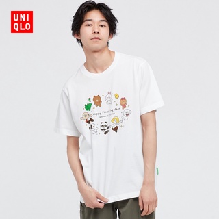 Uniqlo เสื้อยืดแขนสั้น พิมพ์ลาย LINE FRIENDS สําหรับผู้ชาย ผู้หญิง 446635 (UT)