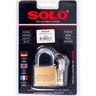 กุญแจลูกปืน SOLO 4507SQ-40 40 มม.SOLO 40MM 4507SQ-40 PB PADLOCK