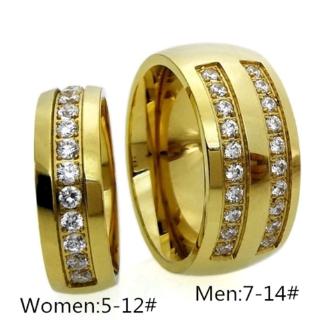 Set Cincin Pasangan Romantis Hias Studded untuk Pasangan / Pria / Wanita