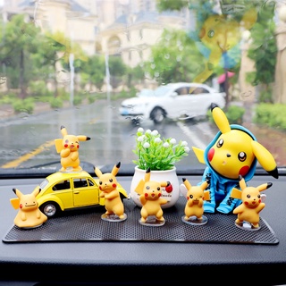 ▫สีแดงสุทธิ Pikachu เครื่องประดับรถยนต์ระดับไฮเอนด์ใหม่น่ารักบุคลิกภาพการ์ตูนคอนโซลกลางตุ๊กตาตกแต่งอุปกรณ์ระเบิด