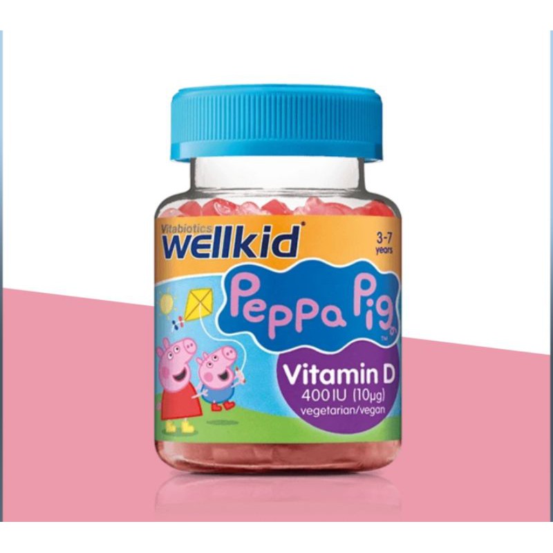(พร้อมส่ง! สินค้าจาก UK 02/2027) Wellkid Peppa Pig Vitamin D แบบเคี้ยว