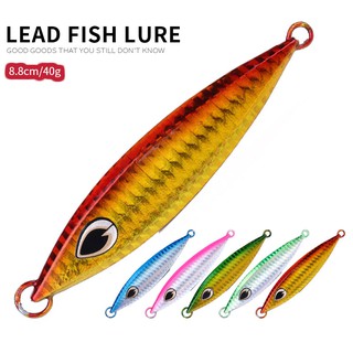 Hengjia 5pcs เหยื่อล่อปลา เครื่องมือจับเหยื่อ 40g Lead Head Metal Fishing Lure Bait