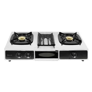 Rinnai เตาแก๊สแบบตั้งโต๊ะ 2หัวเตา+1 เตาย่าง รุ่น RI-524E