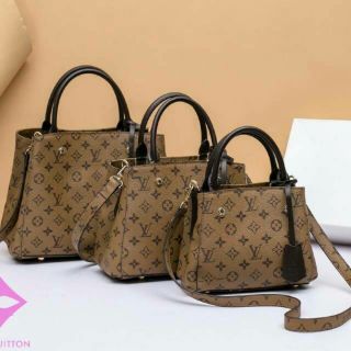 พร้อมส่ง กระเป๋า lv  มี3ขนาด  ปั้มทุกจุด กระเป๋าถือได้สะพายได้ หลุยส์ louis bag ใส่กระเป๋าสตางค์ใบยาวได้