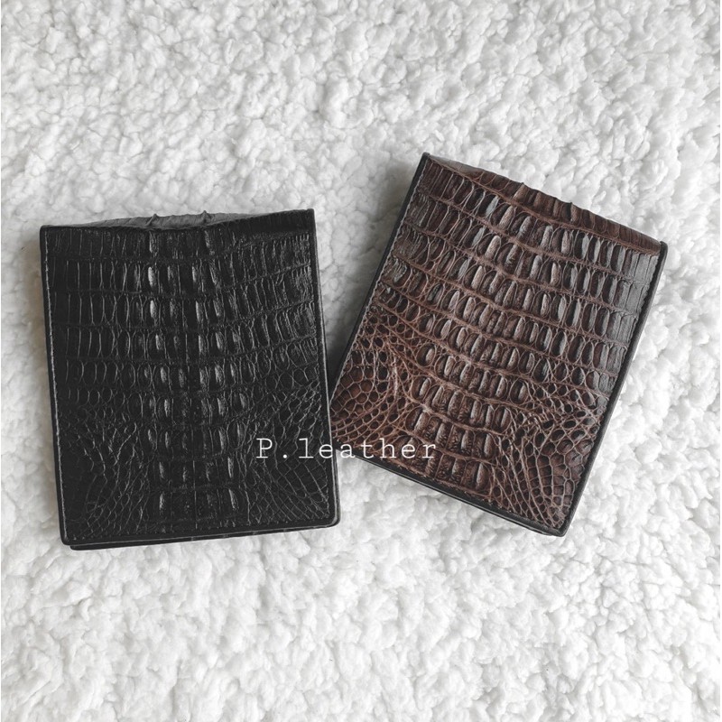 P.Leather💎พร้อมส่ง 🚚 กระเป๋าสตางค์หนังจระเข้ กระดูกหลัง  กระเป๋าสตางค์ หนังแท้ รับประกัน
