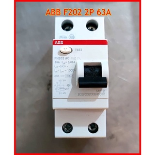 ขอใบกำกับภาษีได้ Main Breaker RCCB F202 เมน เบรกเกอร์ กันดูด 63A  ABB คุณภาพสูง ป้องกันไฟดูด ไฟช๊อต ไฟรั่ว ไฟกระชาก