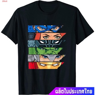 เสื้อยืดยอดนิยม Marvel Avengers Super Hero Eyes Black T-Shirt Sports T-shirt