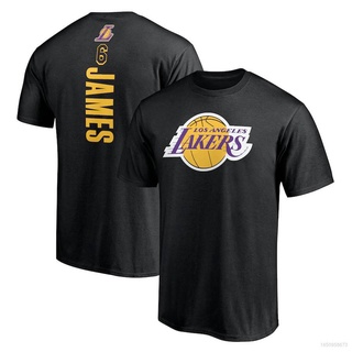 Ace NBA Los Angeles Lakers James No.6 เสื้อยืดลําลอง แขนสั้น คอกลม ทรงหลวม สําหรับทุกเพศ ทุกวัย