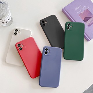 เคสโทรศัพท์ ชนิด TPU สีพื้น สำหรับ iPhone 11 6 6s 7 8 Plus X XS SE 2020