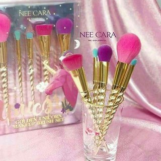 NEE CARA Golden Unicorn Makeup Brush Set 5 Pieces