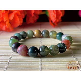 Moss Agate สร้อยข้อมือหินมอสอาเกต ขนาด10มม. สร้อยข้อมือหินแท้ by maleeshop