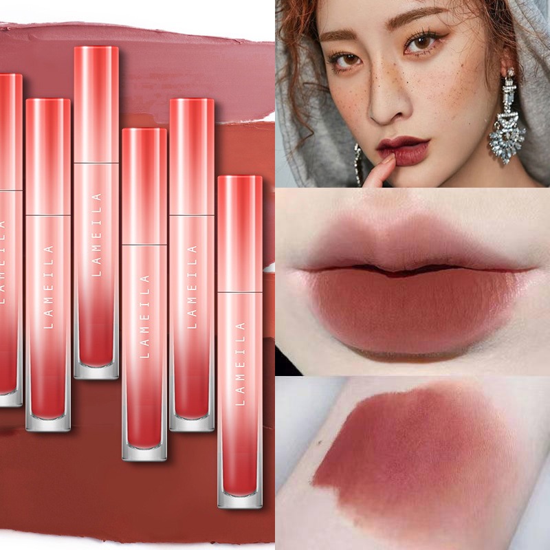 Lameila® ลิปสติก เนื้อนุ่ม ให้ความชุ่มชื้น ติดทนนาน กันน้ํา