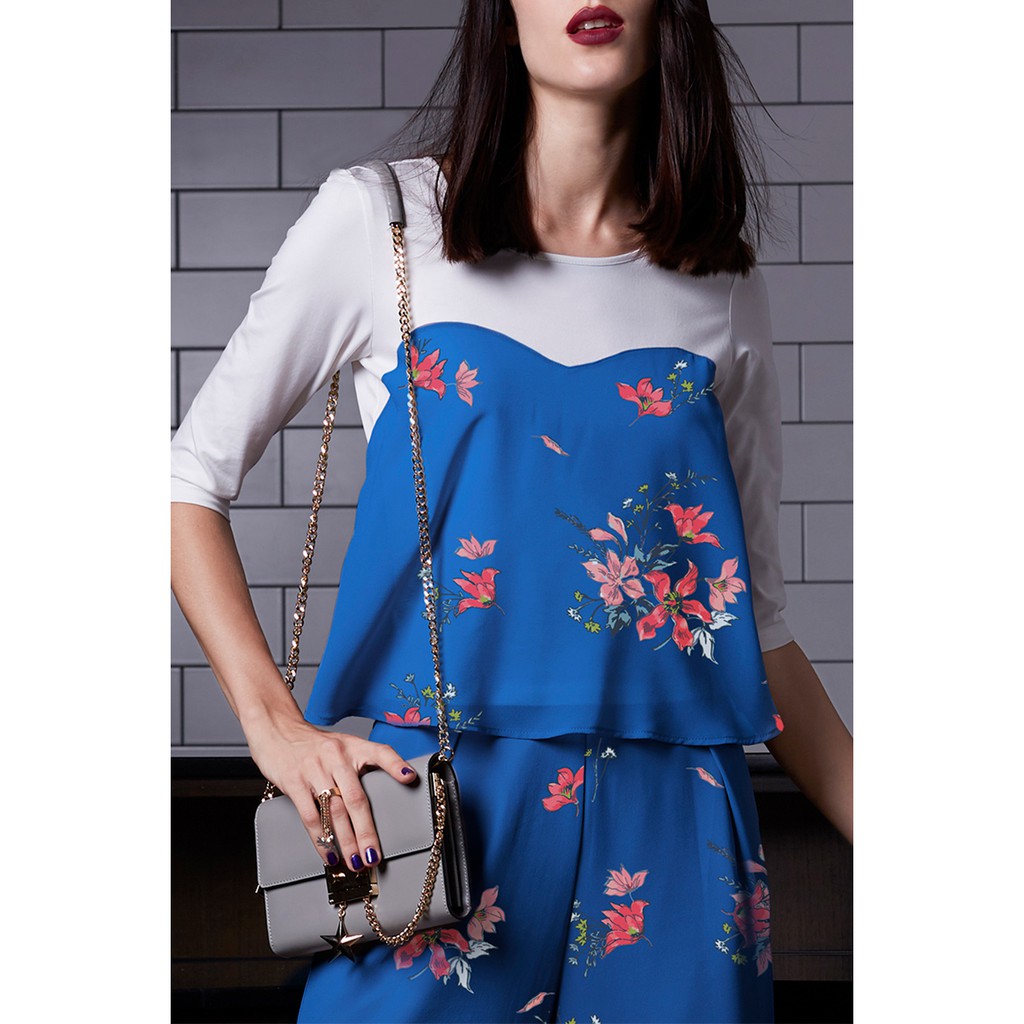 f.fashion เสื้อเบลาส์ลายดอกไม้ ผู้หญิง | Floral Print Blouse | 05264