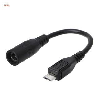 SHAS 5.5x2.1mm DC Power Plug Waterproof Jacket Female To Micro USB Male Adapter Cable