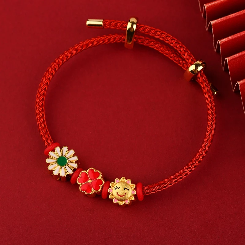 ลูกปัดดอกทานตะวัน สีทอง สีฟ้า สไตล์โบราณ สำหรับทำเครื่องประดับ สร้อยข้อมือ DIY thumbnail 6