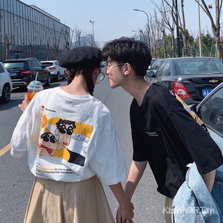 [พร้อมส่ง] เสื้อยืดพิมพ์ลาย Bahan Kapas Pasangar Musim Pakaian Separuh Berpakaian Crayon Shinchan Lengan Pendekt-Shirt Wanita2021Baru สไตล์เกาหลีสําหรับผู้หญิงและผู้ชาย