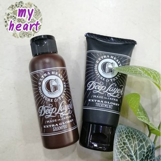 Deep Layer Extra Glossy Shampoo 80 ml/Treatment 60 g แชมพู ทรีทเม้นท์ สำหรับผมแห้งเสีย เหมาะกับผมเส้นใหญ่