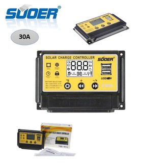 SUOER โซล่าร์ชาร์จเจอร์ PWM 30A (ST-S1210-1230) 12v/24v auto PWM Solar Charger Controller