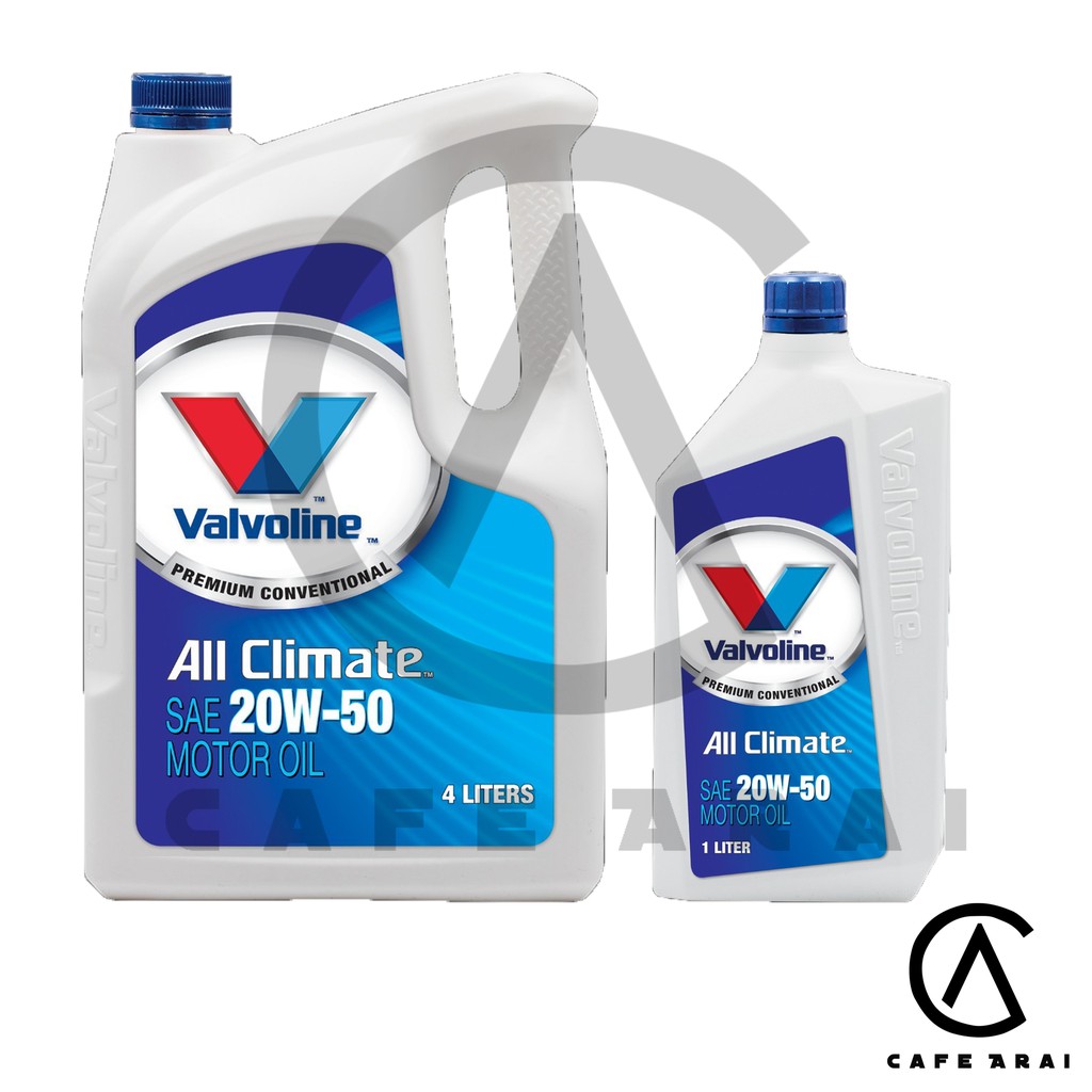 น้ำมันเครื่องยนต์เบนซิน SAE 20W-50 Valvoline (วาโวลีน) ALL CLIMATE(ออลไคลเมท) ขนาด 4+1 ลิตร