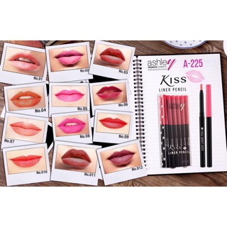 ลิปไลเนอร์เนื้อนุ่ม 12สี A-225 Ashley Kids liner pen ติดทนนานตลอดวัน