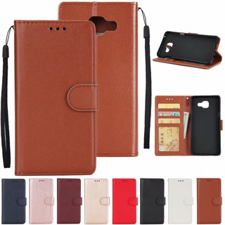 เคส case Samsung Galaxy J3 J5 J7 A3 A5 A7 2016 Note 4 5 8 9 10 Plus Soft Flip Leather phone Case เคสโทรศัพท์หนังฝาพับพร้อมช่องใส่บัตรสํา