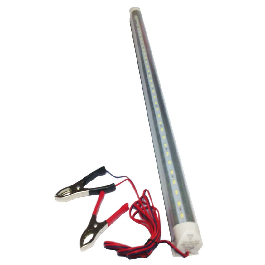 ชุดหลอดไฟ พร้อมสาย ปากคีบแบต 65ซม. LED T8 12V DC ขนาด 9Watt